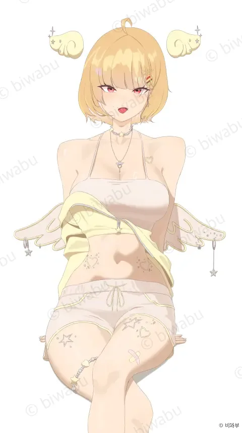 천사 날개 소녀 전신 일러스트